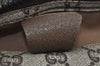Authentic GUCCI Web Sherry Line GG Plus Tote Bag GG PVC Leather Brown K7850
