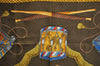 Authentic HERMES Carre 90 Scarf "LES TAMBOURS" Silk Brown K7851