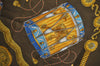 Authentic HERMES Carre 90 Scarf "LES TAMBOURS" Silk Brown K7851