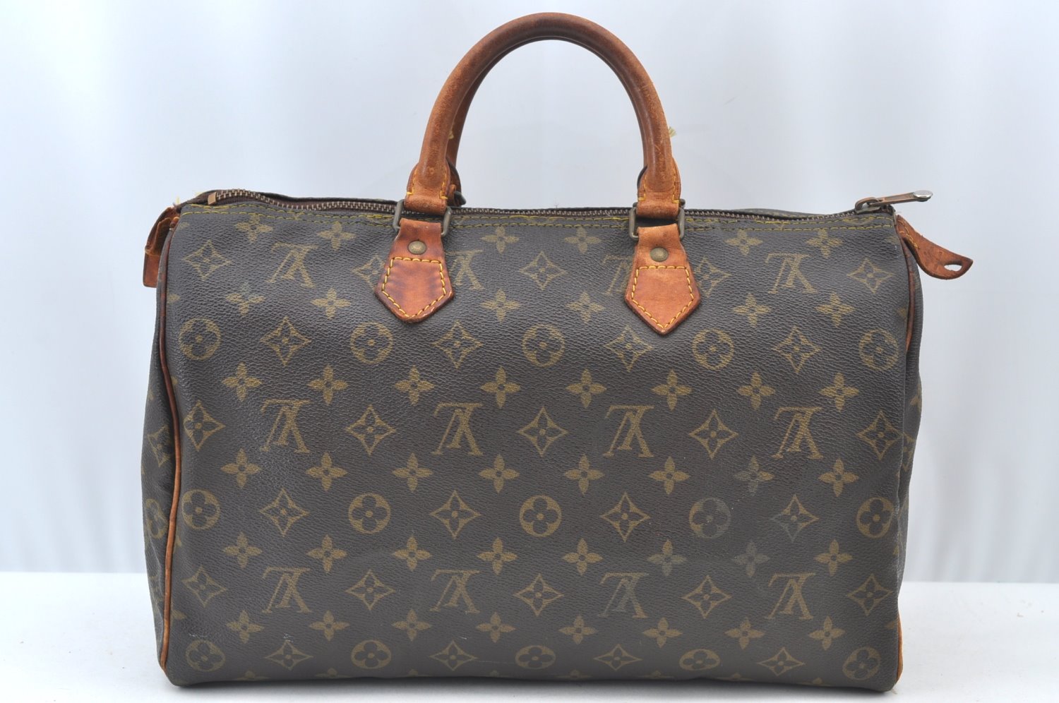 Authentic Louis Vuitton Monogram Speedy 35 Hand Boston Bag M41524 LV K7856