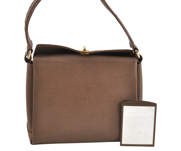 Authentic GUCCI Vintage Shoulder Hand Bag Purse Leather Brown K7878