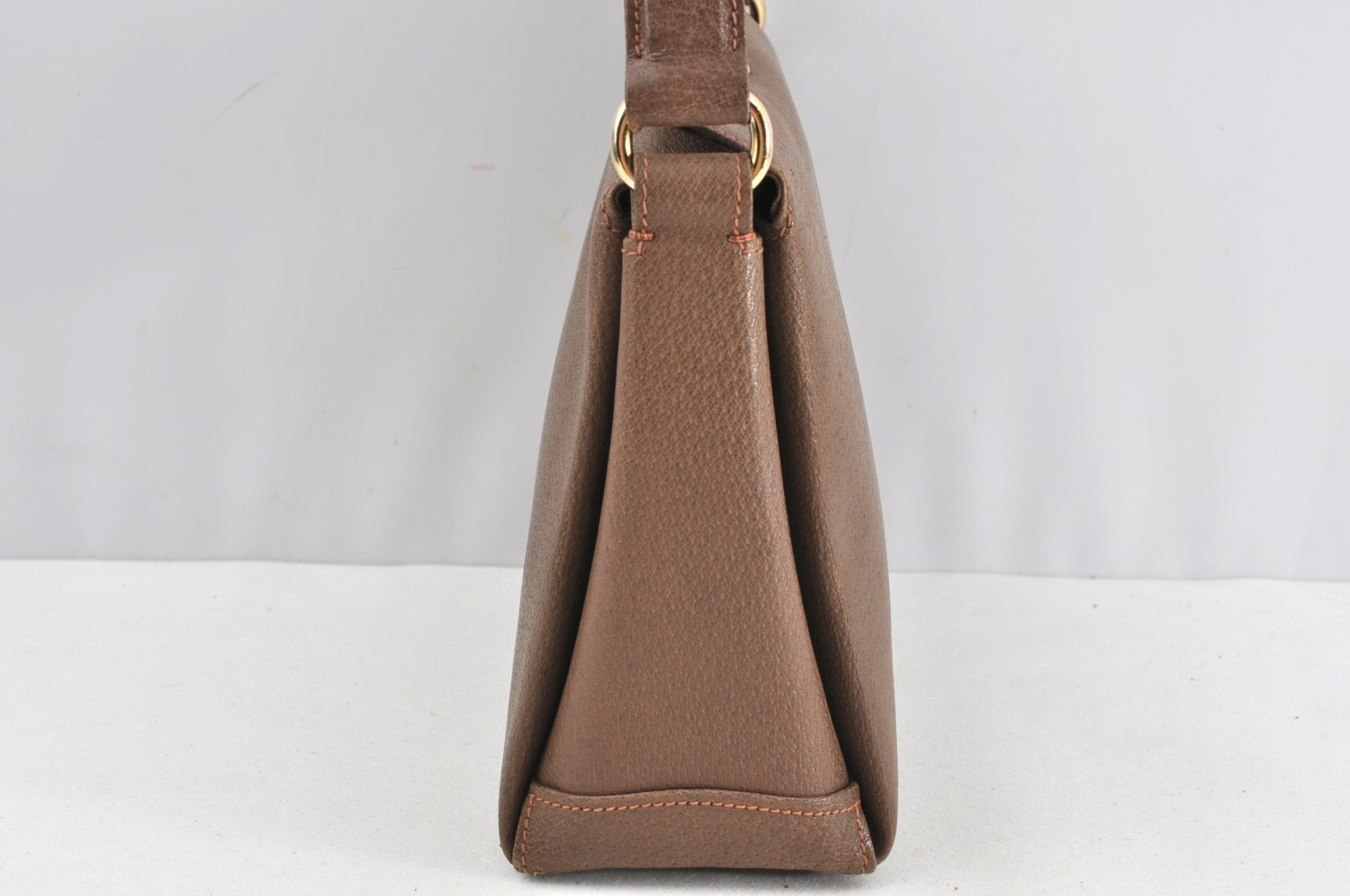 Authentic GUCCI Vintage Shoulder Hand Bag Purse Leather Brown K7878