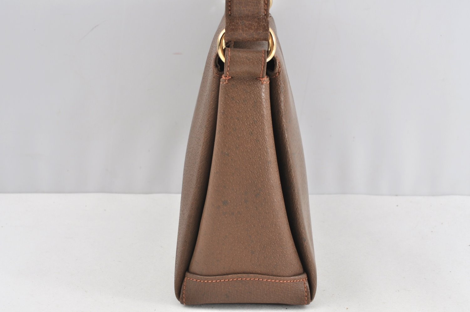 Authentic GUCCI Vintage Shoulder Hand Bag Purse Leather Brown K7878