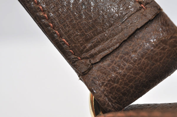 Authentic GUCCI Vintage Shoulder Hand Bag Purse Leather Brown K7878