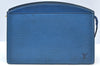 Authentic Louis Vuitton Epi Trousse Crete Clutch Bag Blue M48405 LV K7879