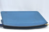 Authentic Louis Vuitton Epi Trousse Crete Clutch Bag Blue M48405 LV K7879