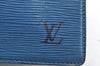 Authentic Louis Vuitton Epi Trousse Crete Clutch Bag Blue M48405 LV K7879