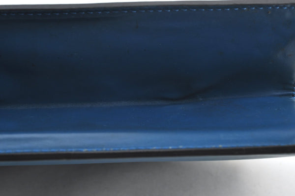 Authentic Louis Vuitton Epi Trousse Crete Clutch Bag Blue M48405 LV K7879