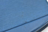 Authentic Louis Vuitton Epi Trousse Crete Clutch Bag Blue M48405 LV K7879