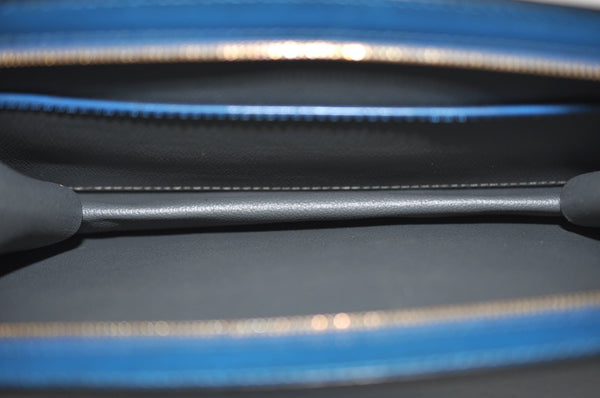 Authentic Louis Vuitton Epi Trousse Crete Clutch Bag Blue M48405 LV K7879