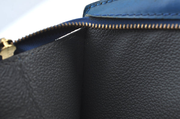 Authentic Louis Vuitton Epi Trousse Crete Clutch Bag Blue M48405 LV K7879