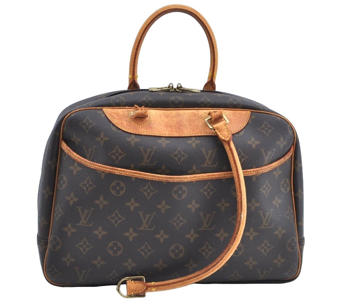 Authentic Louis Vuitton Monogram Deauville Hand Bag M47270 LV Junk K7894