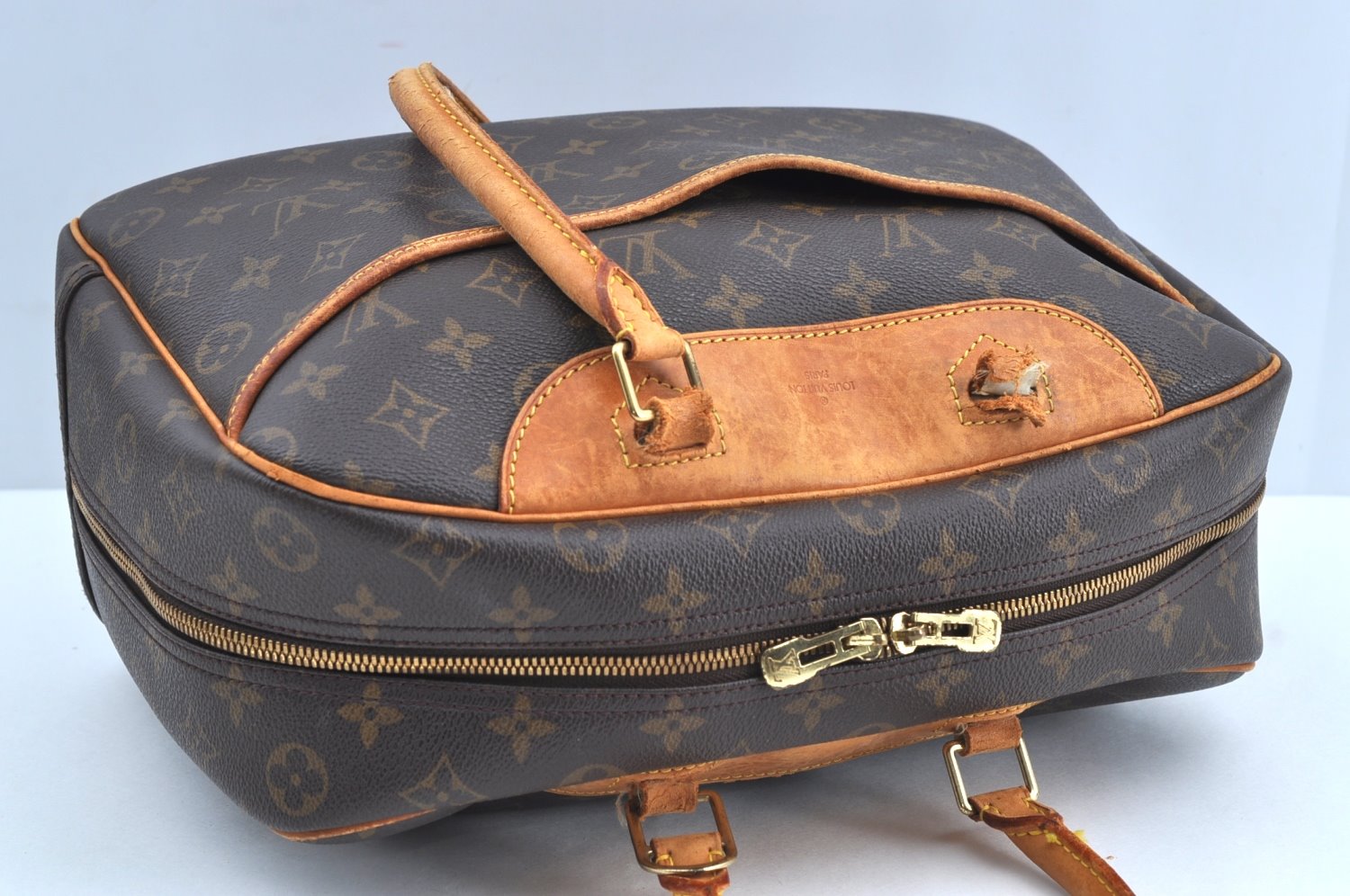 Authentic Louis Vuitton Monogram Deauville Hand Bag M47270 LV Junk K7894