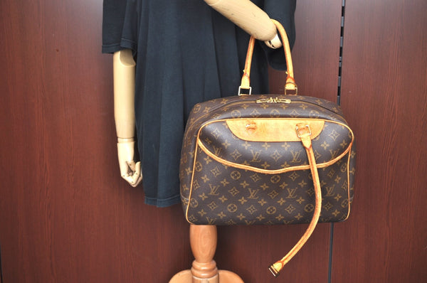 Authentic Louis Vuitton Monogram Deauville Hand Bag M47270 LV Junk K7894