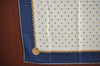 Authentic CHANEL Vintage Scarf Jewel Motif CC Logo Silk White Navy Blue K7895