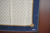 Authentic CHANEL Vintage Scarf Jewel Motif CC Logo Silk White Navy Blue K7895