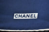 Authentic CHANEL Vintage Scarf Jewel Motif CC Logo Silk White Navy Blue K7895
