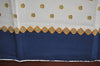 Authentic CHANEL Vintage Scarf Jewel Motif CC Logo Silk White Navy Blue K7895