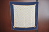 Authentic CHANEL Vintage Scarf Jewel Motif CC Logo Silk White Navy Blue K7895
