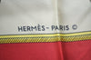 Authentic HERMES Carre 90 Scarf "LES VOITURES A TRANSFORMATION" Silk Red K7921