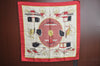 Authentic HERMES Carre 90 Scarf "LES VOITURES A TRANSFORMATION" Silk Red K7921