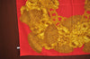 Authentic CHANEL Scarf Vintage Flower Motif CC Logo Silk Red K7925