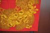 Authentic CHANEL Scarf Vintage Flower Motif CC Logo Silk Red K7925