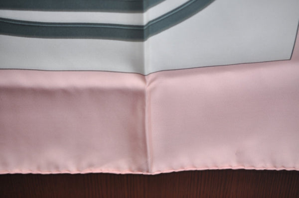 Authentic HERMES Carre 90 Scarf "BRIDES de GALA par" Silk Pink K7927