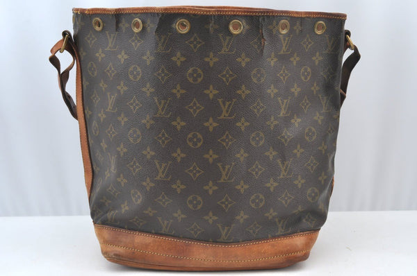 Authentic Louis Vuitton Monogram Noe Shoulder Drawstring Bag Old Model LV K7939