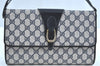 Authentic GUCCI 2Way Shoulder Clutch Hand Bag Purse GG PVC Leather Navy K7942