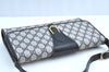 Authentic GUCCI 2Way Shoulder Clutch Hand Bag Purse GG PVC Leather Navy K7942