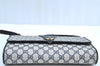 Authentic GUCCI 2Way Shoulder Clutch Hand Bag Purse GG PVC Leather Navy K7942