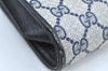 Authentic GUCCI 2Way Shoulder Clutch Hand Bag Purse GG PVC Leather Navy K7942