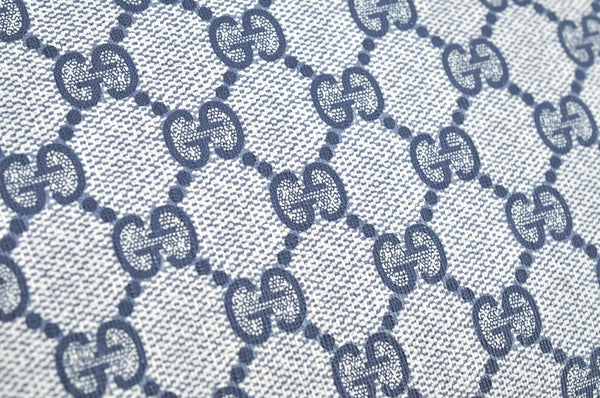 Authentic GUCCI 2Way Shoulder Clutch Hand Bag Purse GG PVC Leather Navy K7942