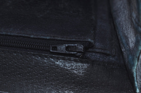 Authentic GUCCI 2Way Shoulder Clutch Hand Bag Purse GG PVC Leather Navy K7942