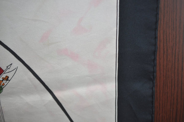 Authentic HERMES Carre 90 Scarf "JEU DES OMNIBUS ET DAMES" Silk Black K7960