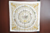 Authentic HERMES Carre 90 Scarf "LA PROMENADE DE LONGCHAMPS" Silk White K7961