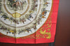 Authentic HERMES Carre 90 Scarf "LA PROMENADE DE LONGCHAMPS" Silk Red K7962