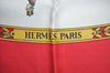 Authentic HERMES Carre 90 Scarf "LA PROMENADE DE LONGCHAMPS" Silk Red K7962