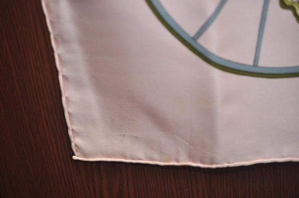 Authentic HERMES Carre 90 Scarf "SPRINGS " Silk Pink K7966