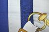 Authentic HERMES Carre 90 Scarf "Eperon d' or" Silk Blue K7967