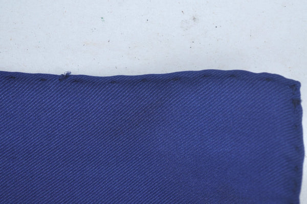 Authentic HERMES Carre 90 Scarf "Eperon d' or" Silk Blue K7967