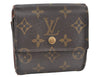 Authentic Louis Vuitton Monogram M61652 Porte Monnaie Billet Carte Credit K7972