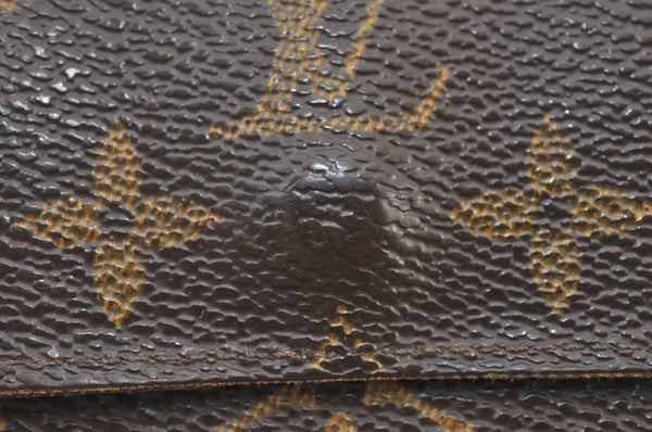 Authentic Louis Vuitton Monogram M61652 Porte Monnaie Billet Carte Credit K7972