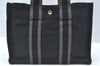 Authentic HERMES Fourre Tout PM Vintage Hand Tote Bag Canvas Black K7982