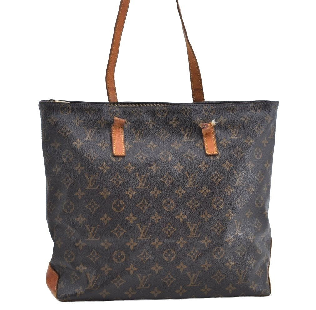 Authentic Louis Vuitton Monogram Cabas Mezzo Shoulder Tote Bag M51151 Junk K7998
