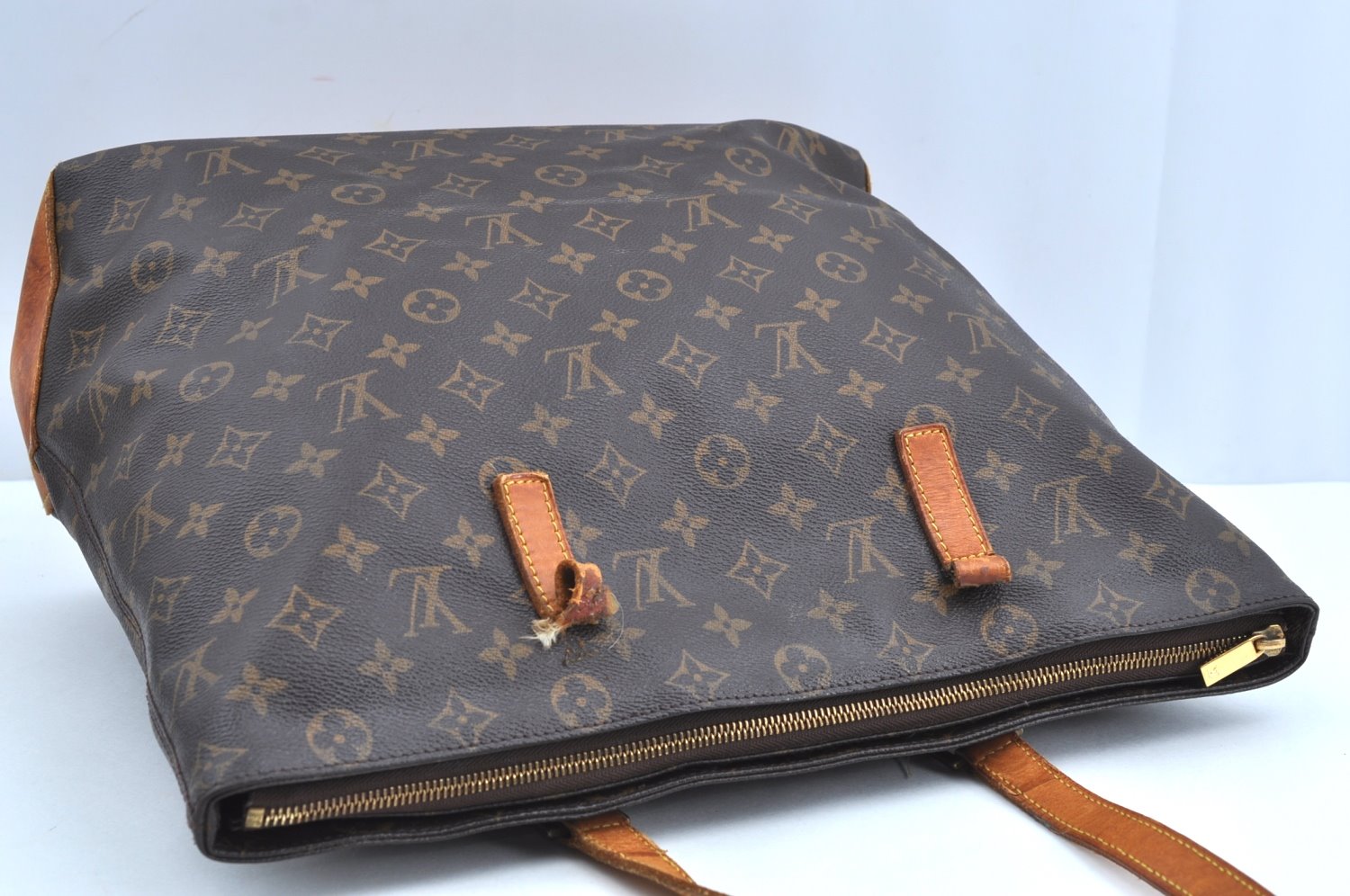 Authentic Louis Vuitton Monogram Cabas Mezzo Shoulder Tote Bag M51151 Junk K7998