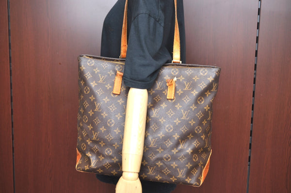 Authentic Louis Vuitton Monogram Cabas Mezzo Shoulder Tote Bag M51151 Junk K7998