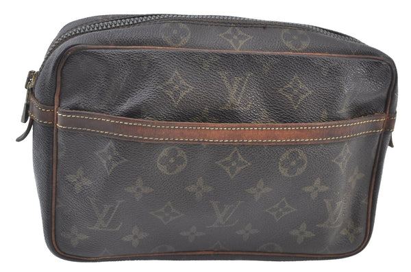 Authentic Louis Vuitton Monogram Compiegne 23 Clutch Hand Bag M51847 LV K8007
