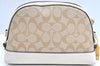 Authentic COACH Signature Shoulder Cross Body Bag PVC Leather 91012 Beige K8013